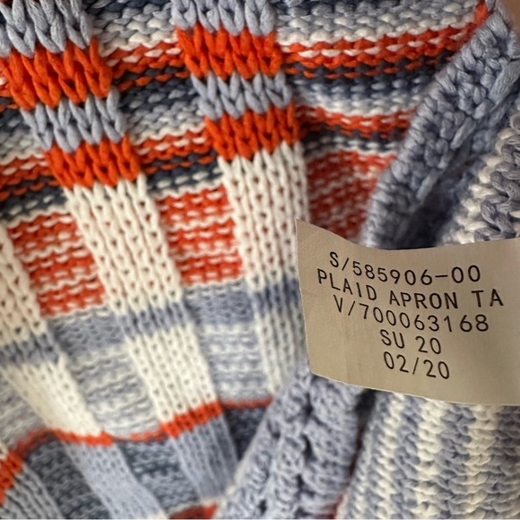 Banana Republic Blue Orange and White Plaid Apron Sweater Knit Tank Top - Picture 9 of 16